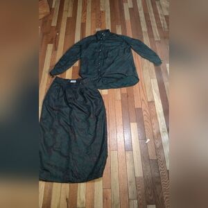 Vintage 90s Women 2 Silk Set with Shirt and Dress Size 14
More In Description